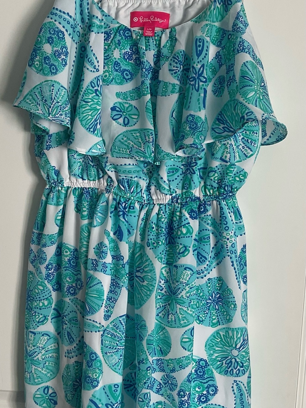 Lilly Pulitzer for Target Turquoise & Aqua Ruffle Waist Casual Dress